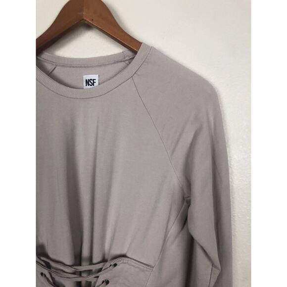 NSF SZ Small S Trinity Corset Lace-Up Pullover Sweatshirt - Picture 4 of 8